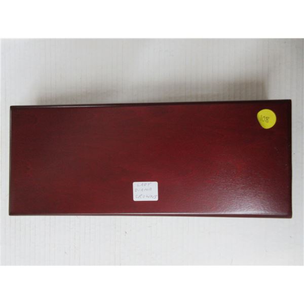 8 bradford authenticated lady diana crowns in wooden box