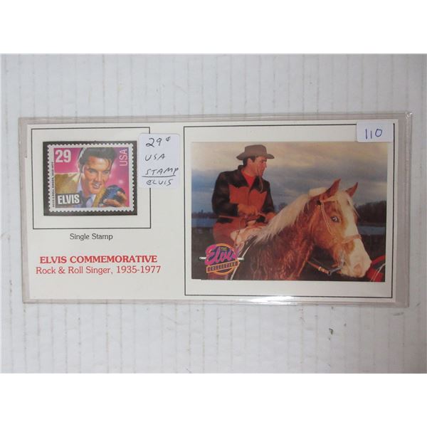 Elvis presley -29 cent stamp in white cardboard holder