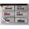 Image 2 : 6 different die-cast cars in red wooden box
