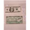Image 1 : USA on one side & korea on other side- $100 bill & canadian bank ( wrothless bill- not legal tender)