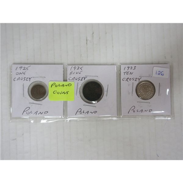 3 poland coins- 1925 & 1923
