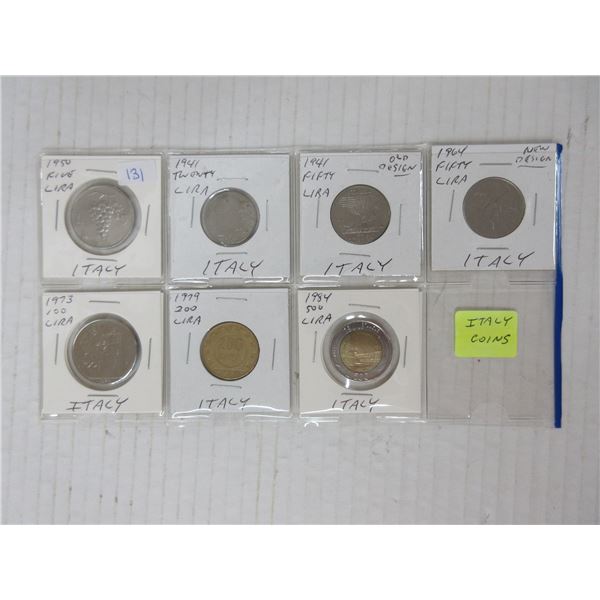 7 different italy coins
