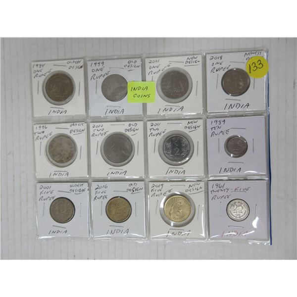 Lot of 10 indian coins