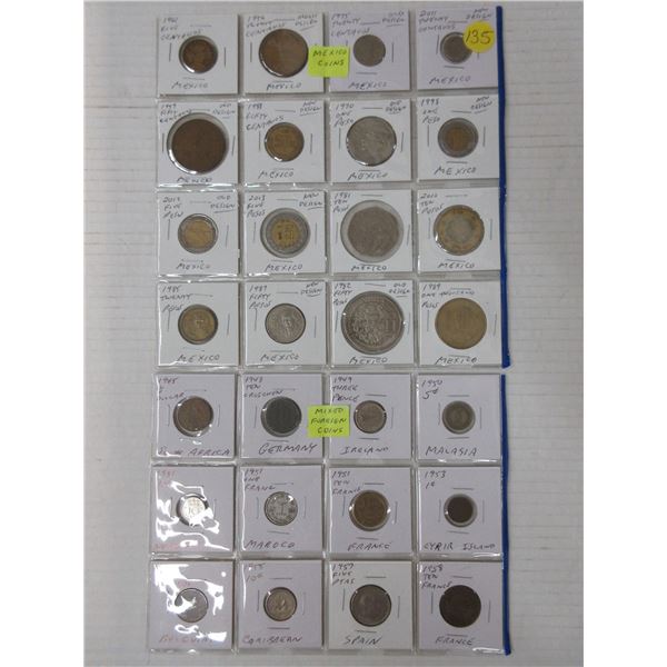 Lot of mexican and mixed foreign coins