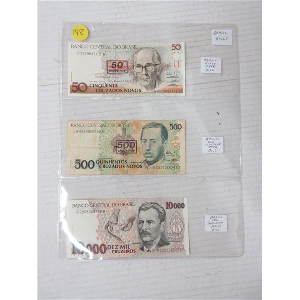 Lot of 3 brasil bills