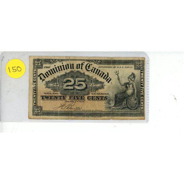 1900 Domination of Canada Shinplaster.