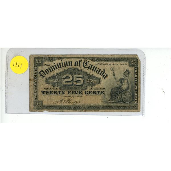 1900 Domination of Canada Shinplaster.