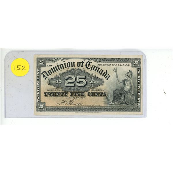 1900 Domination of Canada Shinplaster.