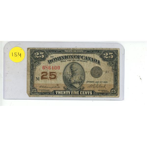 1923 Domination of Canada Shinplaster.