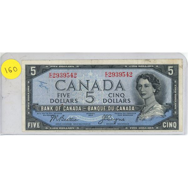 1954 Canadian Five Dollar.