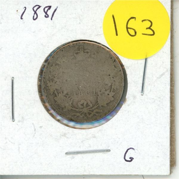 1881 Canadian Twenty Five Cents.