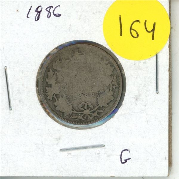1886 Canadian Twenty Five Cents.