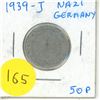 Image 1 : 1939-J Nazi Germany 50 Coin.