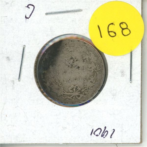 1901 Canadian 25 Cents Coin.