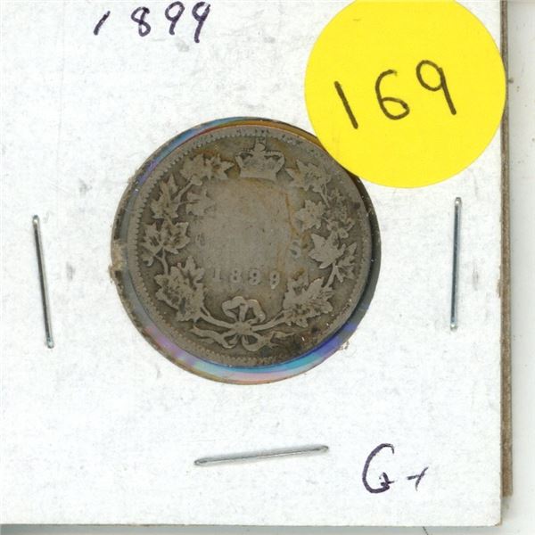 1899 Canadian 25 Cents Coin.