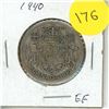Image 1 : 1940 Canadian Silver 50 Cents Coin.