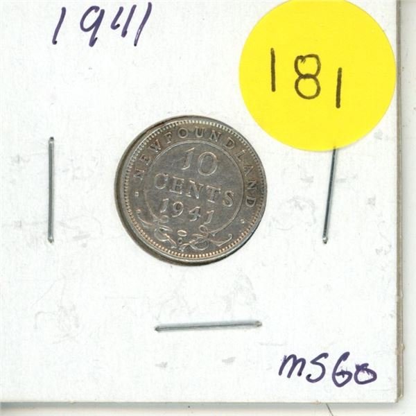 1941 New Foundland 10 Cents.