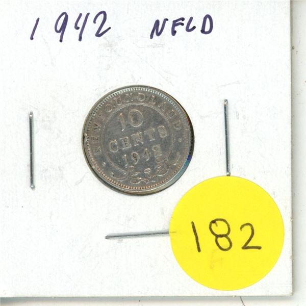 1942 New Foundland 10 Cents.
