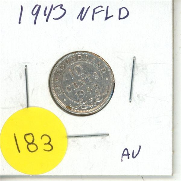 1943 New Foundland 10 Cents.