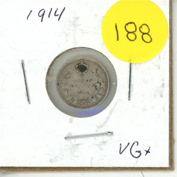 1914 Canadian 5 Cents.