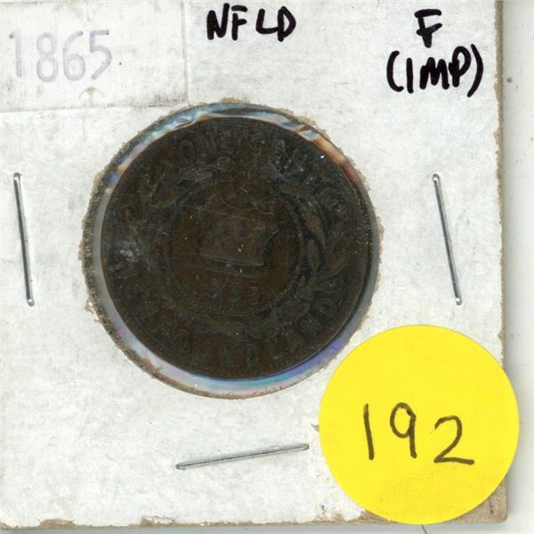 1865 New Foundland One Cent.