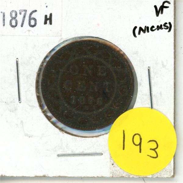 1876H Canadian One Cent.