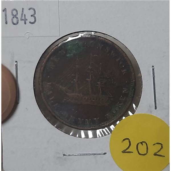 1843 Half Penny - New Brunswick.