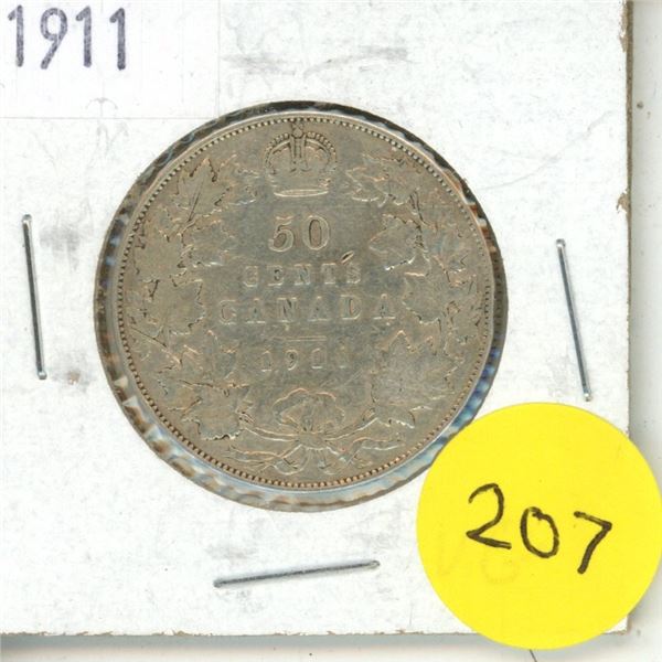 1911 Canadian Silver 50 Cents.