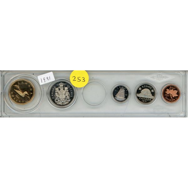 1991 Canadian Uncirculated Set. (Missing 25 Cents)