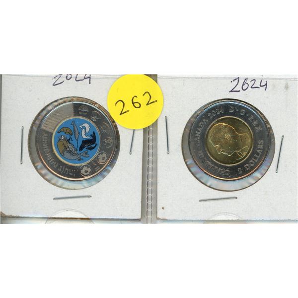 (2) 2024 Canadian Two Dollar Coin.