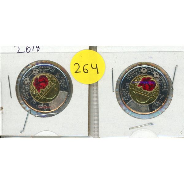 (2) 2018 Canadian Two Dollar Coin.
