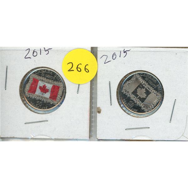 (2) 2015 Canadian 25 Cents Coin.