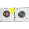 Image 1 : (2) 2015 Canadian 25 Cents Coin.