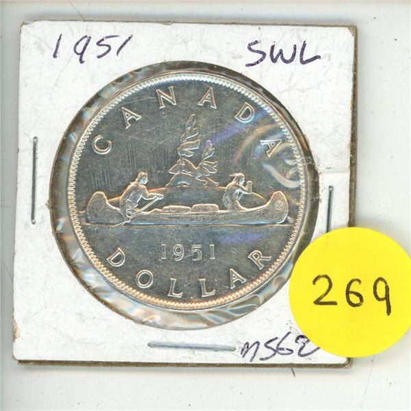 1951 Canadian One Dollar.