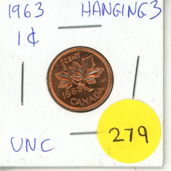 1963 Canadian One Cent Coin.