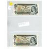 Image 1 : (2) 1973 Canadian One Dollar Replacement Notes in Sequence.