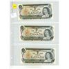 Image 1 : (3) 1973 Canadian One Dollar in Sequence.