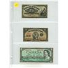 Image 1 : 1900, 1923 Domination of Canada Shinplasters and 1954 Canadian One Dollar.