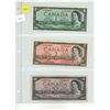 Image 1 : 1954 Canadian 1, 2, 10 Dollar.