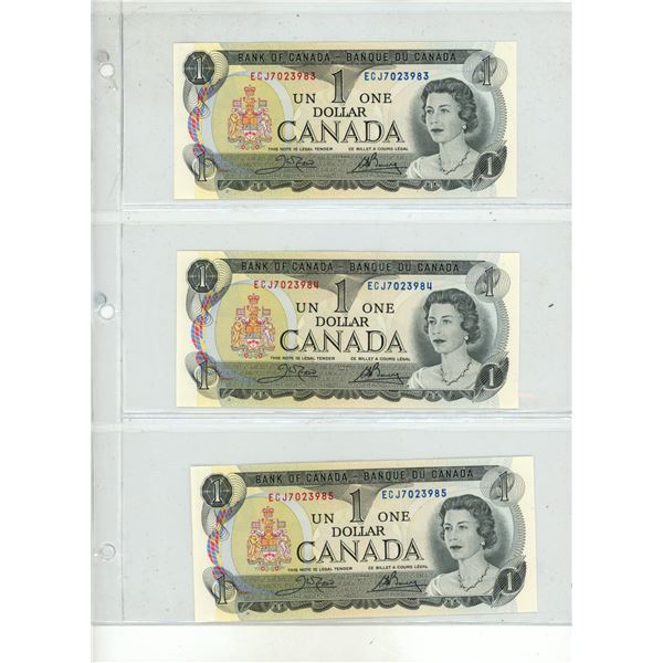 (7) 1973 Canadian One Dollar in Sequence.