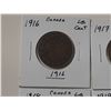 Image 2 : Lot of 4 Canada Large Cents:  1916 - 1919