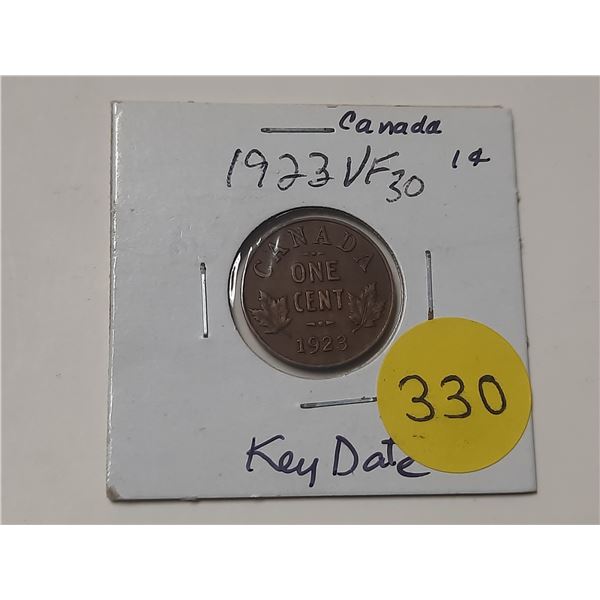 1923 Canada Key Date 1¢