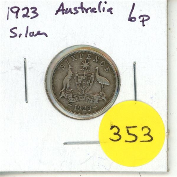1923 Australia Silver 6 Pence