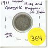 Image 1 : 1911 Ceylon Silver 25¢