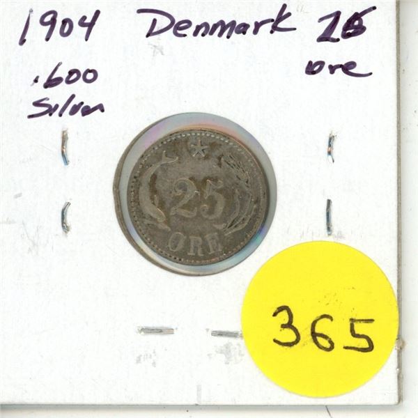 1904 Denmark Silver 25 Ore
