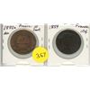 Image 1 : Lot of 2 France 10 Centimes:  1854 & 1872A