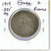 Image 2 : 1919 Frane Silver 2 Francs