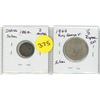 Image 1 : Lot of 2 India Silver Coins:  1862 Two Annas & 1944 One Half Rupee