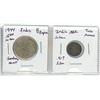 Image 2 : Lot of 2 India Silver Coins:  1862 Two Annas & 1944 One Half Rupee