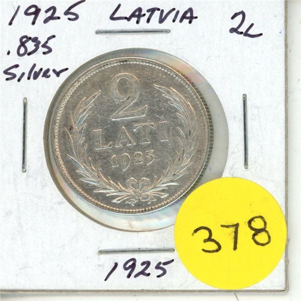 1925 Latvia Silver 2 Lati